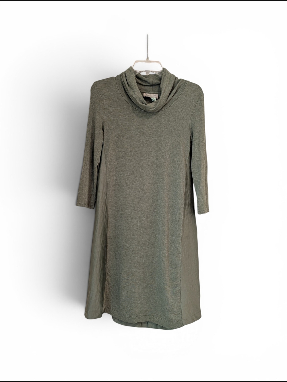 Saturday Sunday Night Anthropologie Lightweight Cowl Neck Dress Gray Olive XS